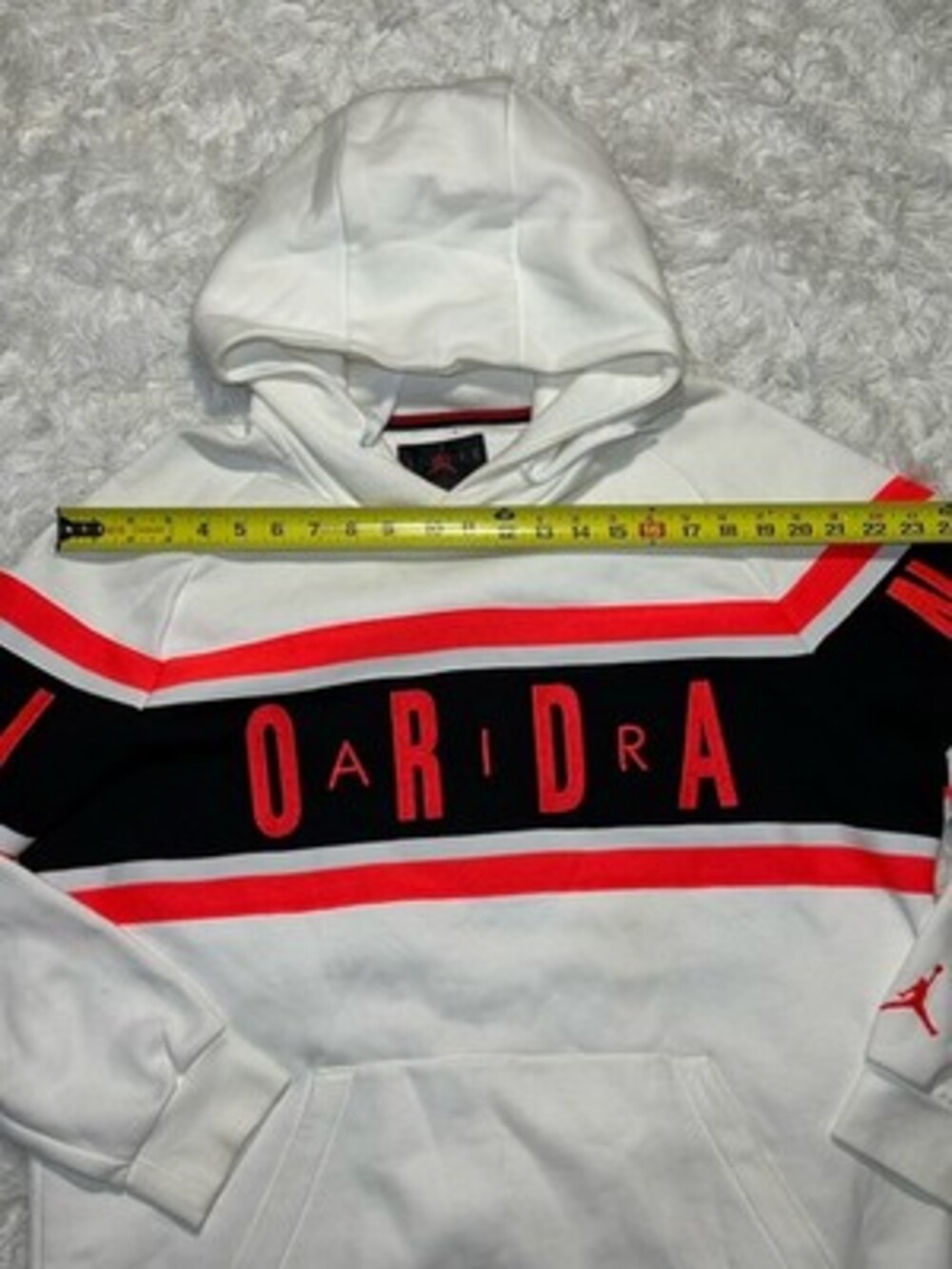 Nike Air Jordan Jumpman DNA Hoodie White Infrared Fleece Pullover Size XL - Picture 6 of 7